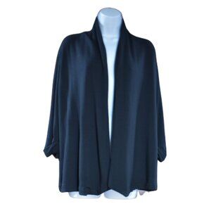 Theory Black Open Front Cardigan Sweater Size Large Soft & Chic